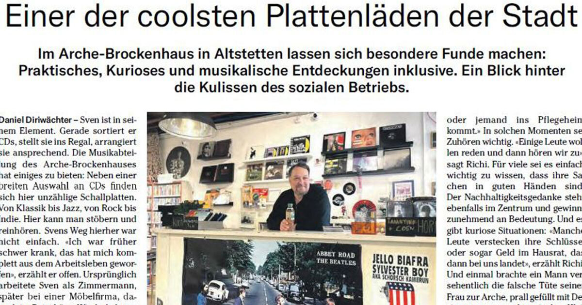 Höngger Beitrag über das Arche Brockenhaus